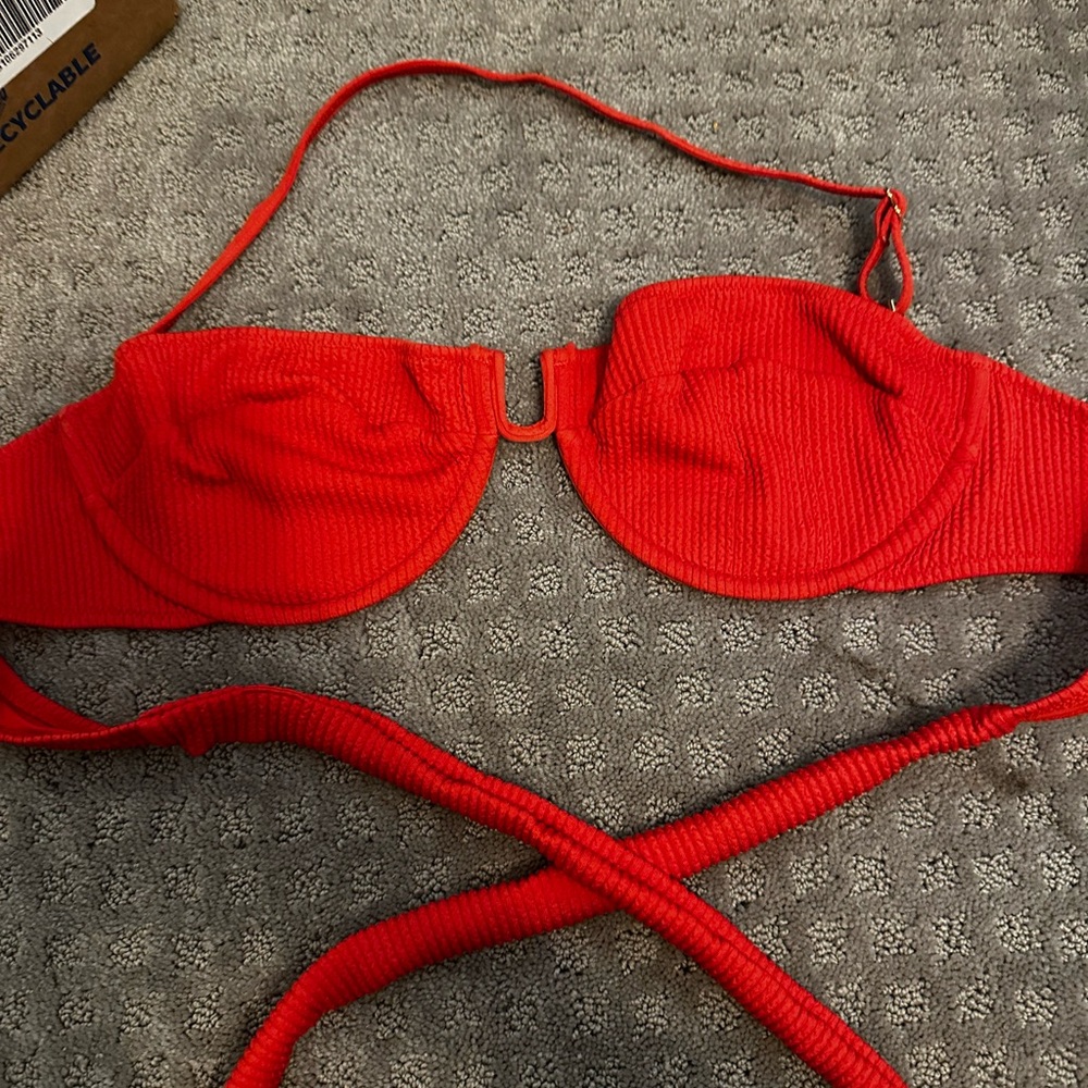 Monday Swimwear Cala Conta Top: Sangria Crinkle V